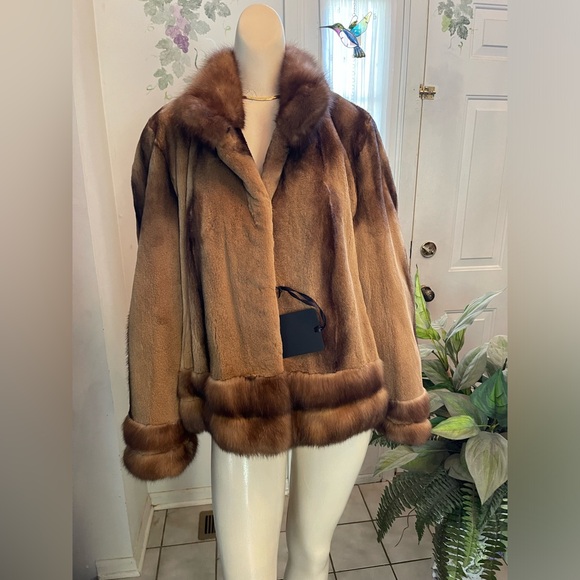Russian Sable Sheared Mink Fur Jacket NWT - Picture 4 of 13